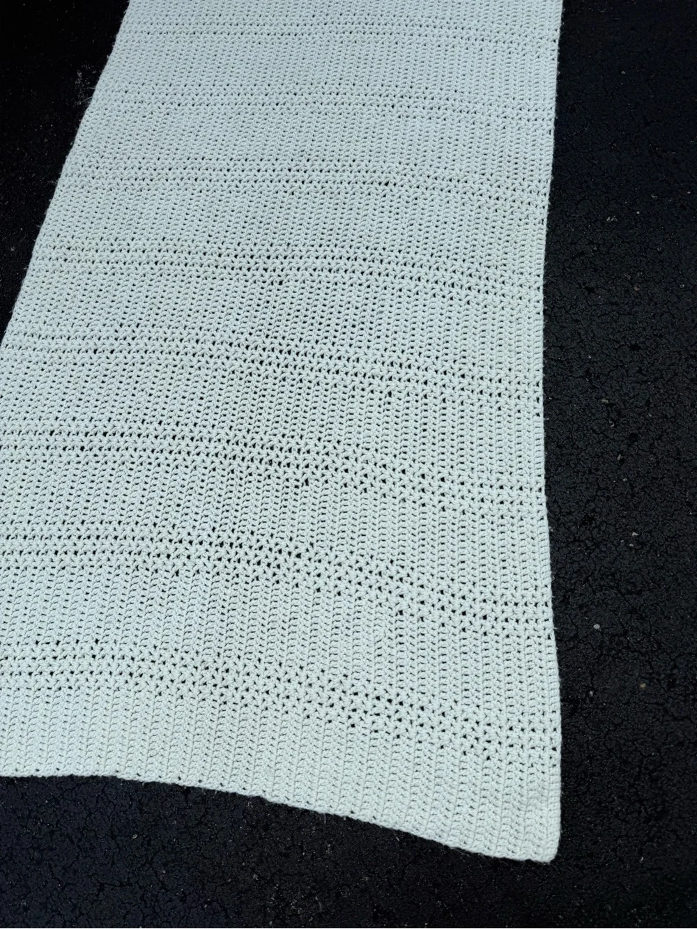 Handmade Light Mint Crochet Throw Blanket - Home Accents